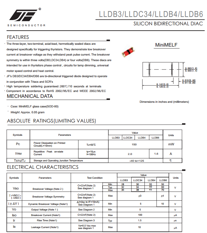 Silicon Bidirectional DIAC 