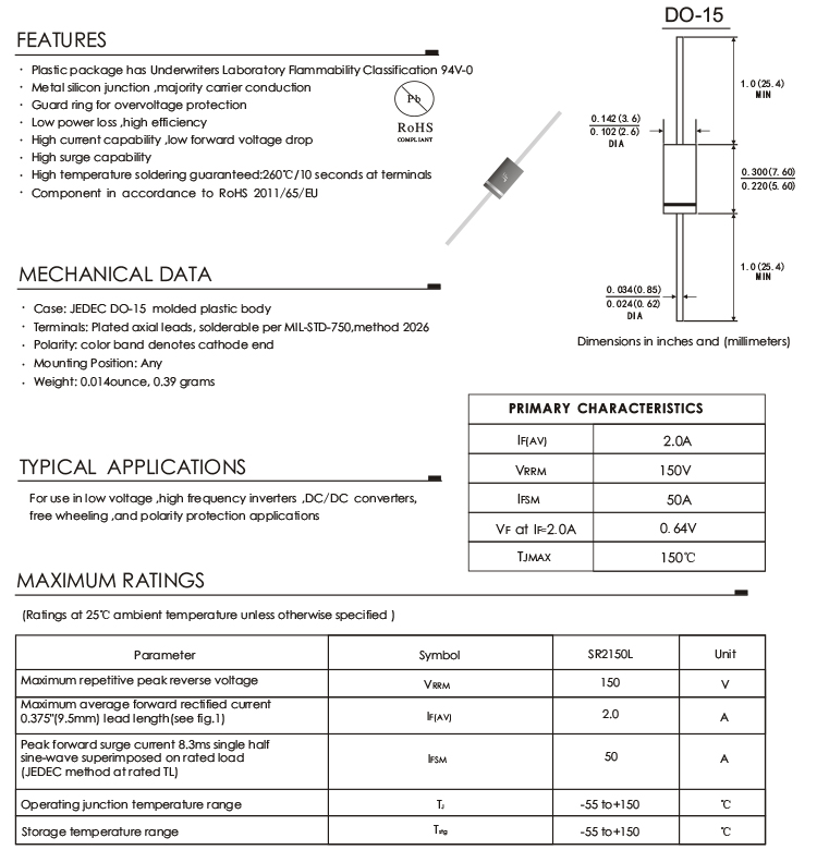 150V Through Hole Diode 