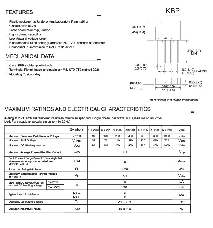 2A KBP Series Bridge 