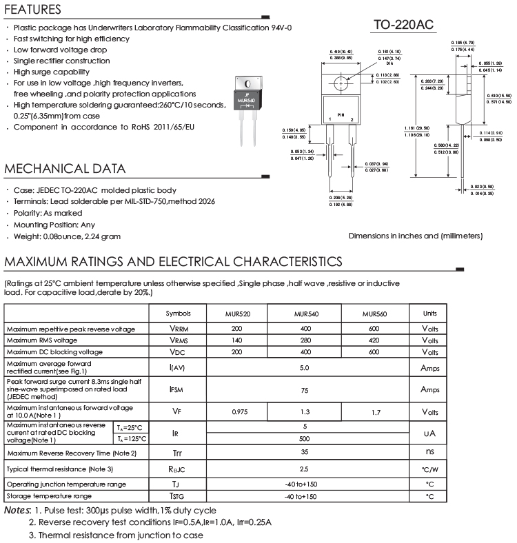 Super Fast Rectifier Diode 