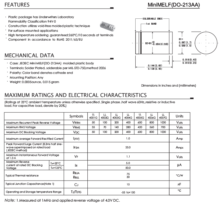 Rectifier Diode LL4007 