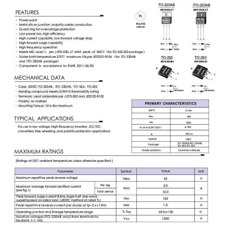 10A Power Schottky Diode 