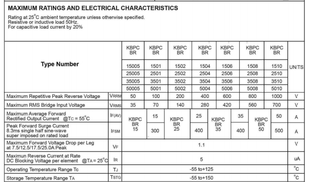 KBPC Bridge Rectifier Diode 