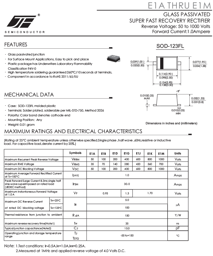 E1J GPP Super Fast Diode 