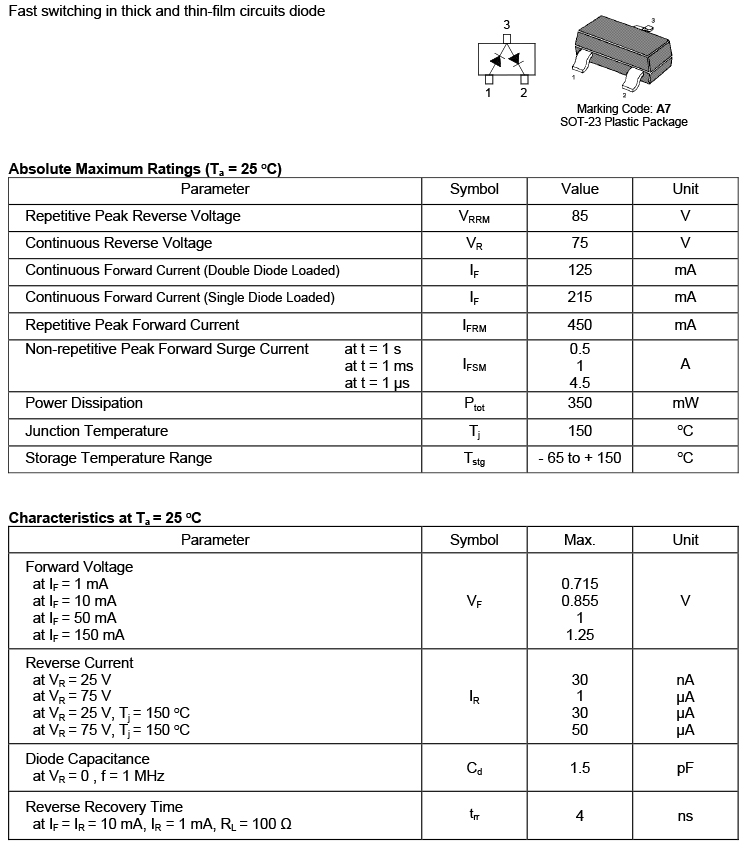 Surface Mount Switching Diode 