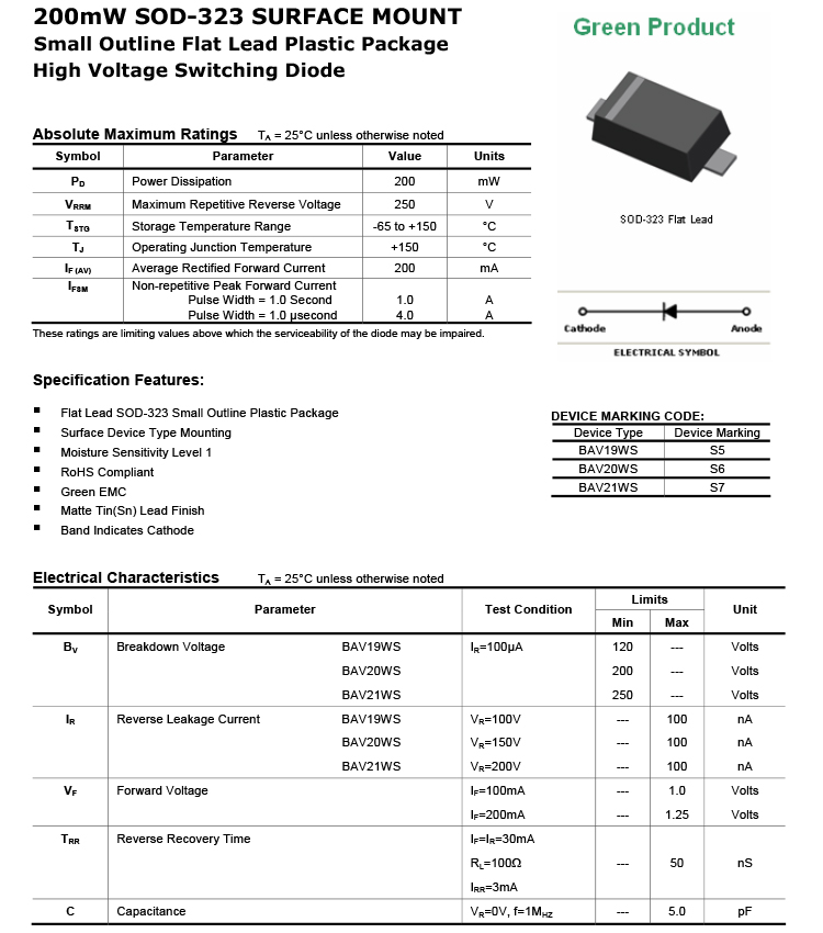 200mW Switching Diode 