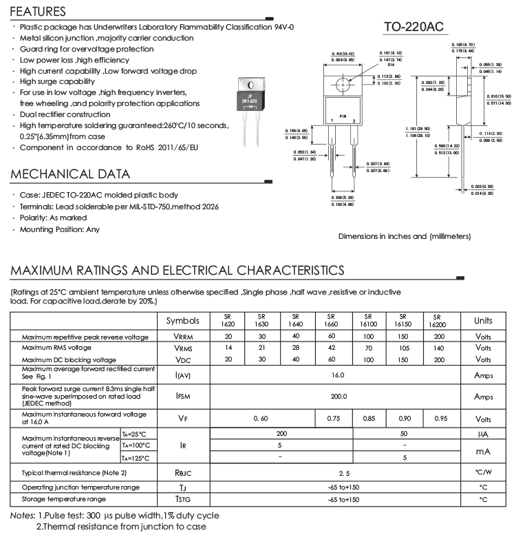 Schottky Barrier Rectifier