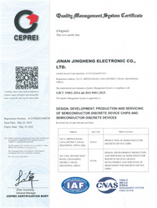 Quality Management System Certificate of ISO9001:2015