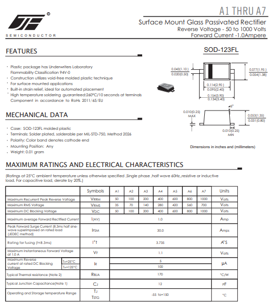 A7 SMD Rectifier Diode